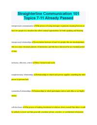 Straighterline Communication 101 Topics 7-11 Already Passed