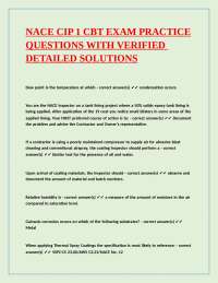NACE CIP 1 CBT EXAM PRACTICE QUESTIONS [189 questions] WITH VERIFIED DETAILED SOLUTIONS