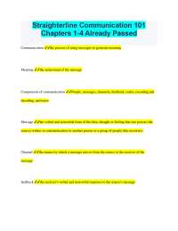 Straighterline Communication 101 Chapters 1-4 Already Passed