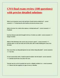 CNA final exam review (172 questions) with precise detailed solutions