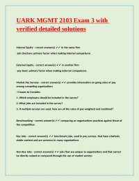 UARK MGMT 2103 Exam 3 [150 questions] with verified detailed solutions