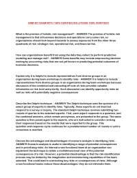 Risk Management: Questions and Answers for Exam Preparation