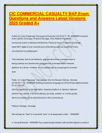 CIC Commercial Casualty BAP Exam Questions and Answers