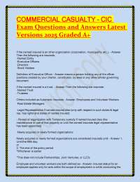 Commercial Casualty Insurance: Exam Questions and Answers
