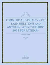 Commercial Casualty Insurance: Exam Questions and Answers
