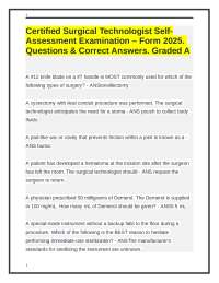 Certified Surgical Technologist Self-Assessment Examination–Form 2025. Questions & Answers