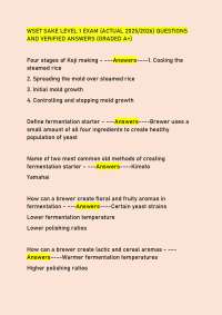 WSET Sake Level 1 Exam Questions and Answers: A Comprehensive Guide to Sake Brewing