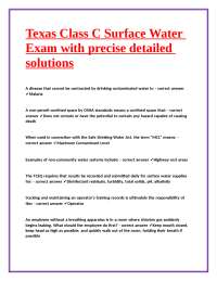 Texas Class C Surface Water Exam Questions and Answers