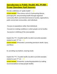 Introduction to Public Health: Exam Questions and Answers