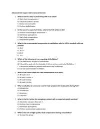 Advanced Life Support (ALS) Multiple Choice Questions and Answers