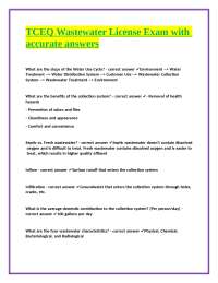 TCEQ Wastewater License Exam: Q&A