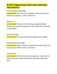 PLTW Engineering Final Exam Questions And Answers