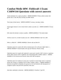 Combat Medic 68W Fieldcraft 1 Exam: Questions and Answers