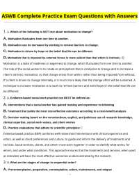 ASWB Complete Practice Exam Questions with Answers