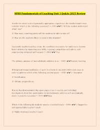 NFHS Fundamentals of Coaching Unit 1 Qs&As 2025 Review