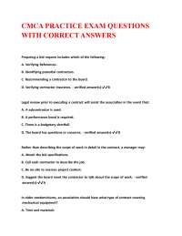 CMCA PRACTICE EXAM QUESTIONS WITH CORRECT ANSWERS.