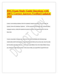 BSG Exam Study Guide Questions with 100% Correct Answers Verified Updated 2025.