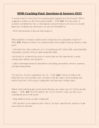 NFHS Coaching Final  Questions & Answers 2025