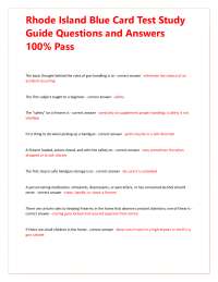 Rhode Island Blue Card Test Study Guide Questions and Answers 100% Pass