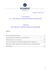 G2 - DISTURBI DEL COMPORTAMENTO ALIMENTARE MASTER DISTURBI DEL COMPORTAMENTO ALIMENTARE