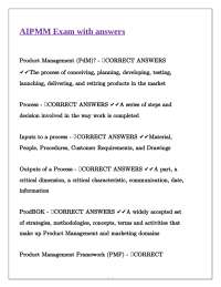AIPMM Exam with answers