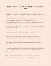 NFHS Learn (Fundamentals of Coaching): Part 1 course Exam Review  2025