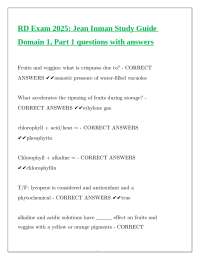 RD Exam 2025 Jean Inman Study Guide Domain 1, Part 1 questions with answers