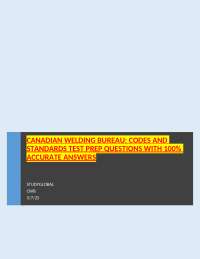 CWB – Canadian Welding Bureau Codes and Standards | StudyGlobal | 2025 | Practice Questio