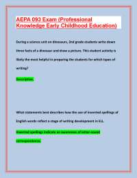 AEPA 093 Exam: Professional Knowledge in Early Childhood Education