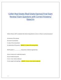 Real Estate Exam Review: Questions and Answers for Licensing