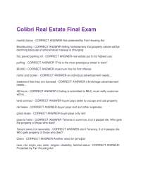 Real Estate Exam Questions and Answers