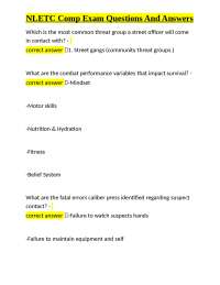 NLETC Exam Questions: Law Enforcement Ethics and Survival Stress