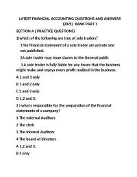 Financial Accounting Multiple Choice Questions and Answers (2025)