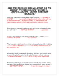 Colorado NHA Exam 2025: Questions and Answers for Healthcare Facility Regulations