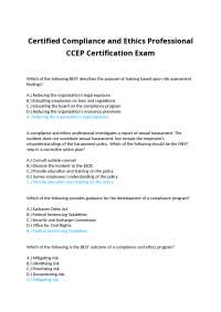 Certified Compliance & Ethics Professional (CCEP) Exam Q&A