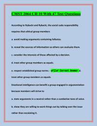 CMST 2064 Chapter 10: Argumentation and Critical Thinking Exercises