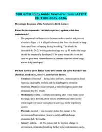 NUR 4210 Study Guide Newborn Exam LATEST  EDITION 2025-2226.