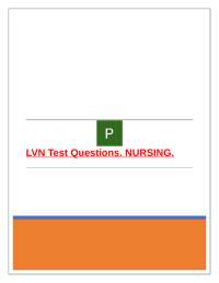 LVN Test Review: Medical-Surgical, Pediatric, and Maternal-Newborn Nursing