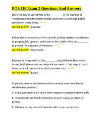 POS 110 Exam 2: Public Opinion and Polling - Questions and Answers