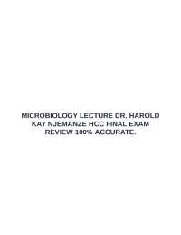 Microbiology Final Exam Review: Key Concepts and Questions