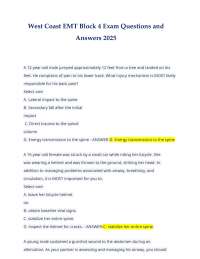 West Coast EMT Block 4 Exam Questions and Answers 2025: Trauma and Emergency Medicine