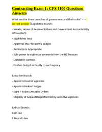 Contracting Exam 1: CFS 1100 Questions and Answers