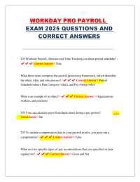 Workday Payroll Exam Questions and Answers 2025