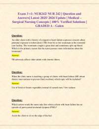 Exam 3 v1: NUR242/ NUR 242 | Question and Answers| Latest 2025/ 2026 Update | Medical Surg