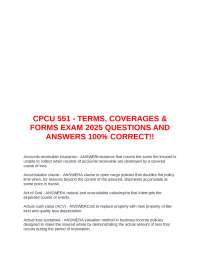 CPCU 551 Exam: Insurance Terms, Coverages, and Forms