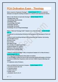 PCA Ordination Exam - Theology