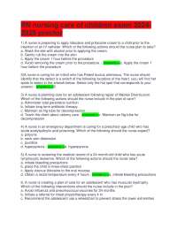 RN Nursing Care of Children Exam Questions and Answers