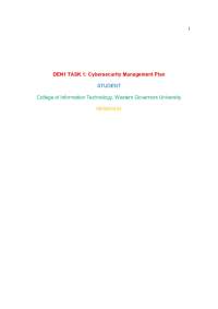 D489 DEN1 TASK 1 Cybersecurity Management Plan With complete solutions 2025