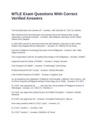 MTLE Exam Questions With Correct Verified Answers