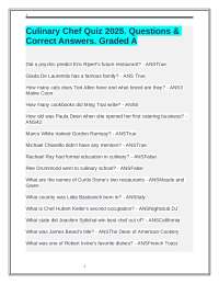Culinary Chef Quiz: Questions and Answers